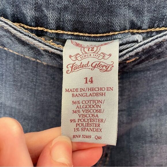 [14] Faded Glory Straight Leg Mid Rise Medium Wash Denim Jean Women’s - Picture 12 of 14